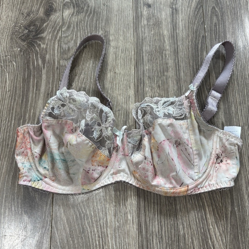 Fantasie Womens 32DDD Floral Lace Underwire Side Support Bra Multicolor Feminine